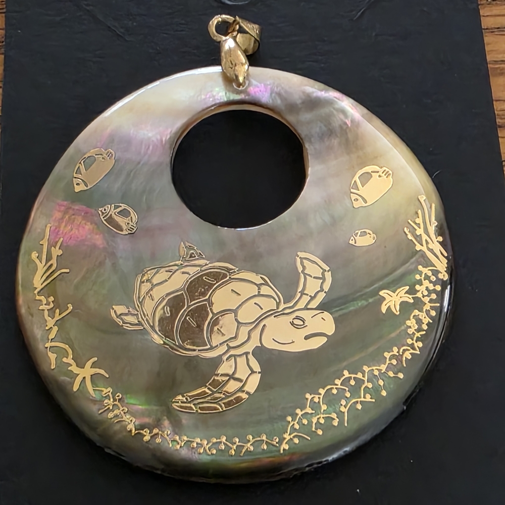 Gold Sea Turtle Pendant